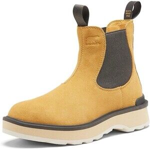 Sorel Womens Hi-Line Chelsea Waterproof Suede Ankle Boots Yellow Size 8.5